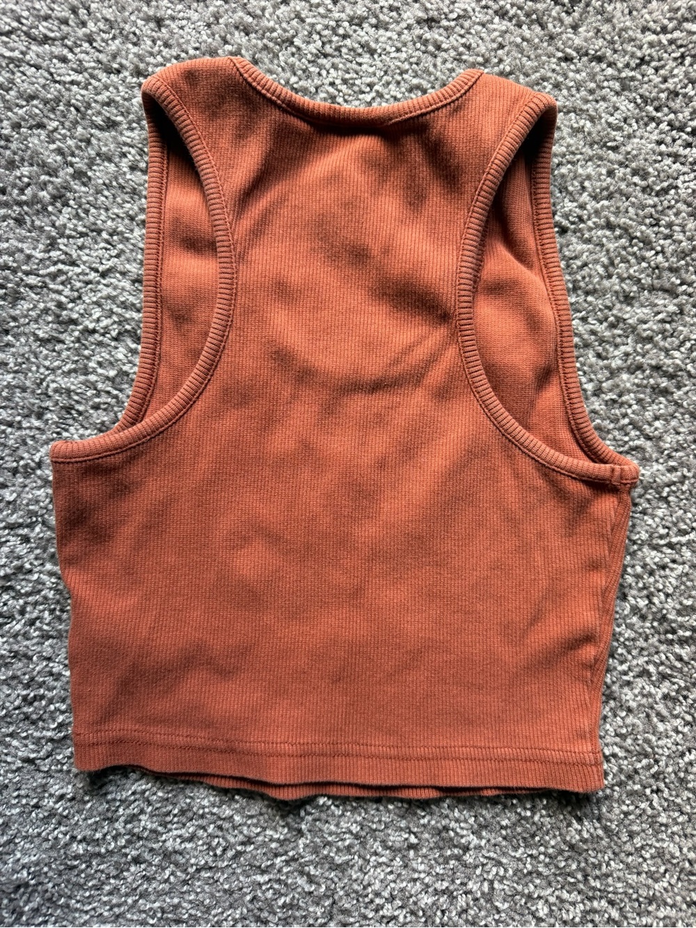 The Ragged Priest Rust Ribbed Cropped Tank with Pink Logo - Picture 4 of 6
